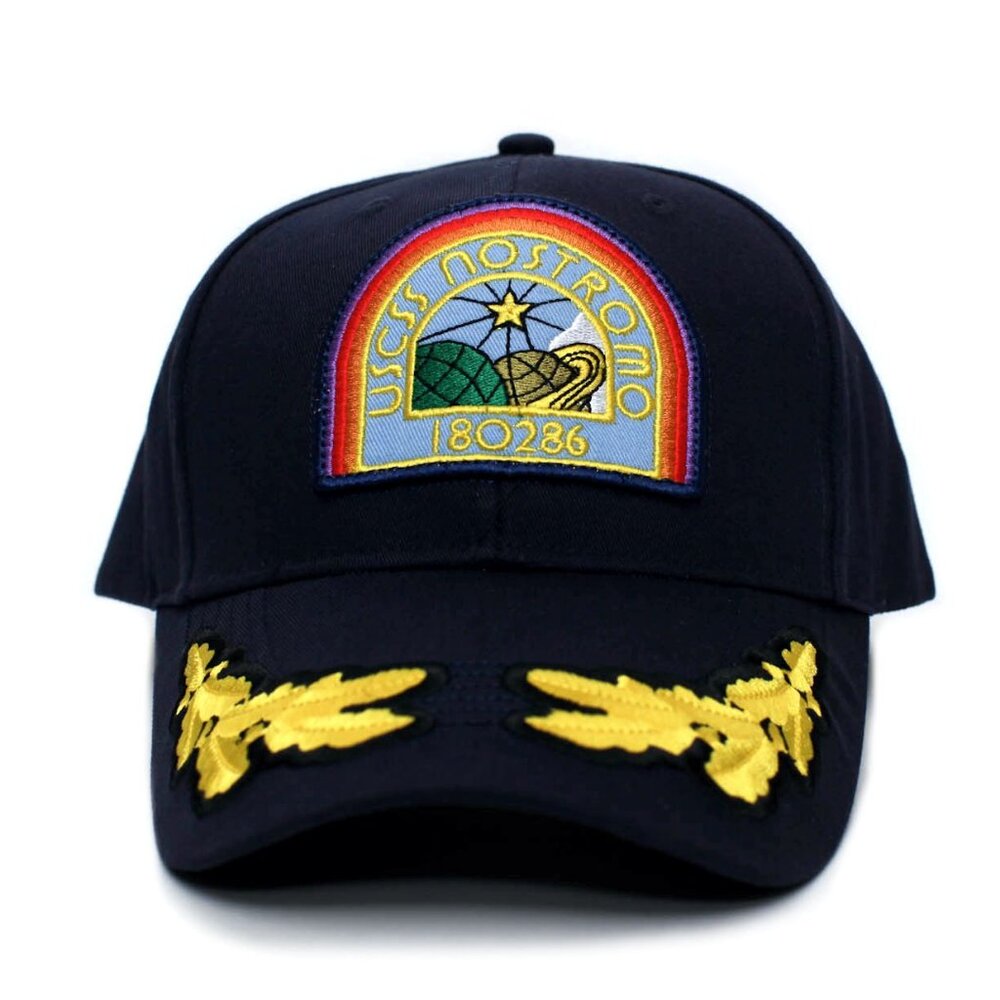 Nostromo Alien Hat CURVED Bill USCSS Movie Patch Cap Navy